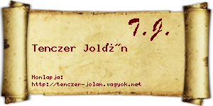 Tenczer Jolán névjegykártya